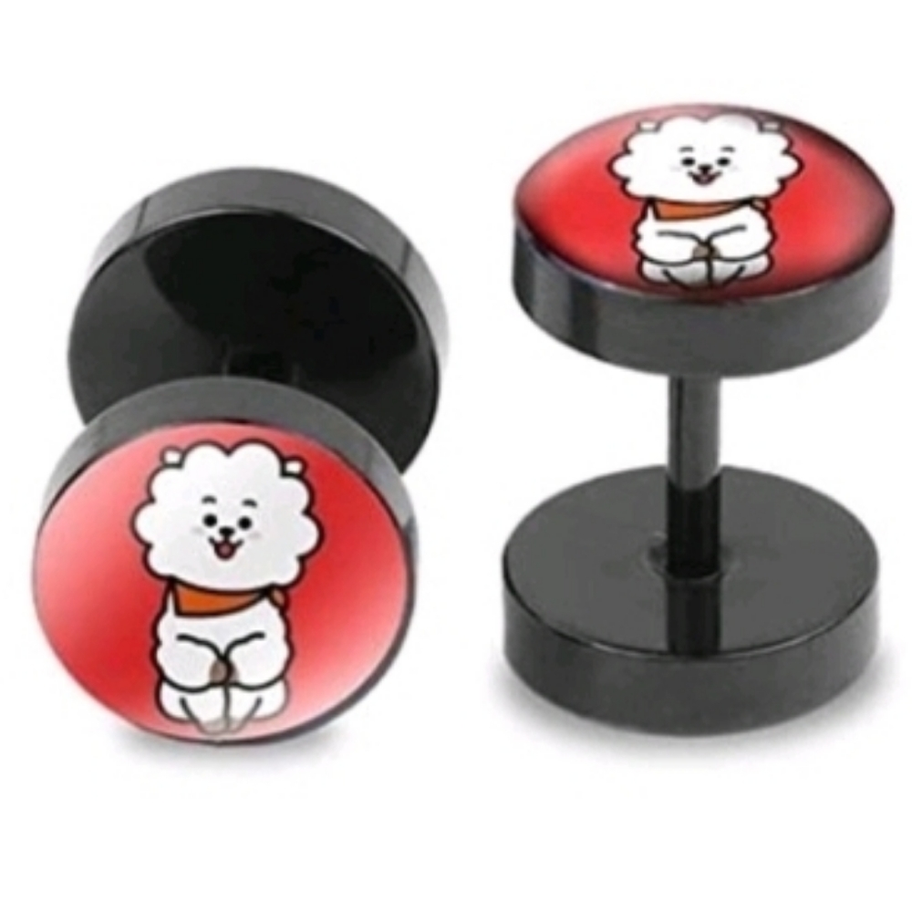 RJ BT21 Line Friends BTS (Jin) Bubble Stud Earrings. 